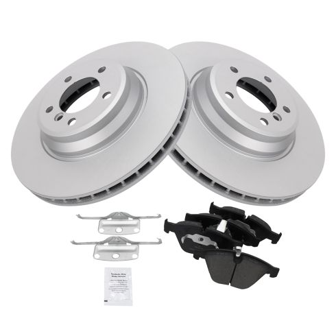 BMW 335d 335i 335i xDrive 335xi Front Ceramic Premium G-Coated Brake Pad & Rotor Kit TRQ BKA24028