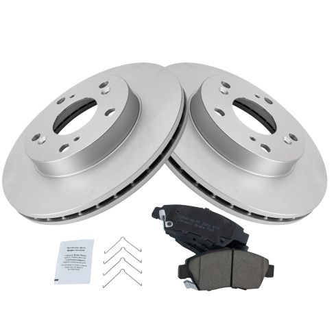 Honda Civic CR-Z Acura RSX Front Ceramic Premium G-Coated Brake Pad & Rotor Kit TRQ BKA24076