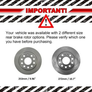VW Audi Front & Rear 4 Piece Premium G-Coated Brake Rotor Set TRQ BRA24871