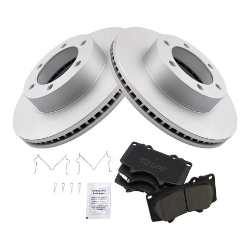 Toyota Sequoia Tundra Front Ceramic Premium G-Coated Brake Pad & Rotor Kit TRQ BKA24329