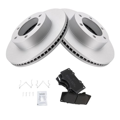 Toyota Sequoia Tundra Front Semi-Metallic Premium G-Coated Brake Pad & Rotor Kit TRQ BKA24330