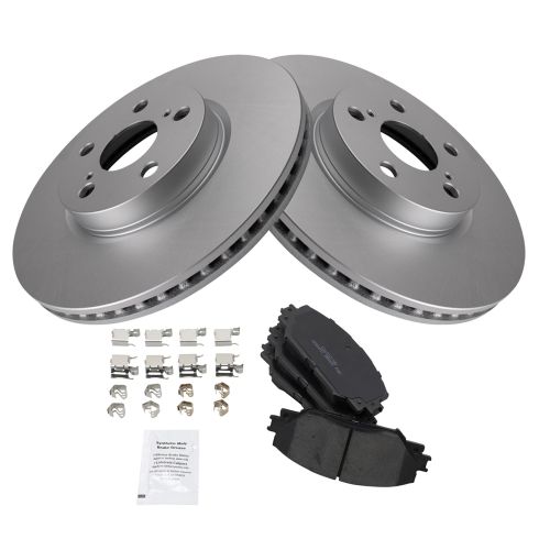 Toyota Pontiac Scion Front Ceramic Premium G-Coated Brake Pad & Rotor Kit TRQ BKA24344