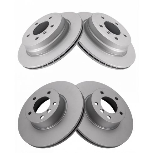 BMW 328i 328i xDrive 328xi X1 Front & Rear 4 Piece Premium G-Coated Brake Rotor Set TRQ BRA24862