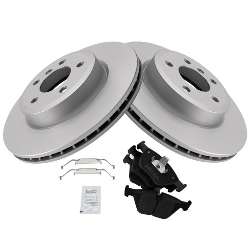 2004-10 BMW X3 Front Semi-Metallic Premium G-Coated Brake Pad & Rotor Kit TRQ BKA24393