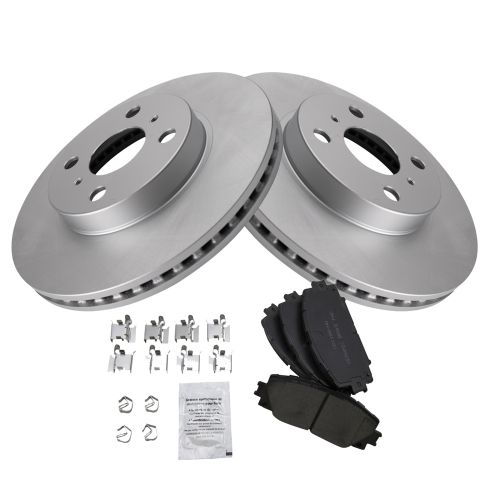 Toyota Prius C Yaris Scion iQ Front Ceramic Premium G-Coated Brake Pad & Rotor Kit TRQ BKA24403