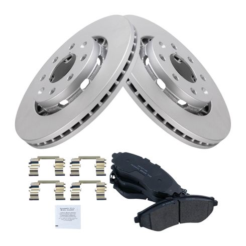 Chevrolet Pontiac Front Ceramic Premium G-Coated Brake Pad & Rotor Kit TRQ BKA24451
