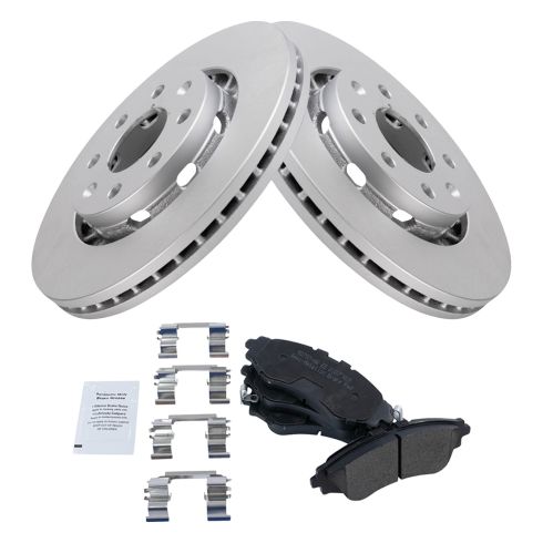 Chevrolet Pontiac Front Semi-Metallic Premium G-Coated Brake Pad & Rotor Kit TRQ BKA24452
