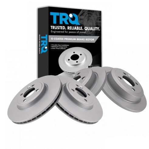 Mini Cooper Front & Rear 4 Piece Premium G-Coated Brake Rotor Set TRQ BRA24821