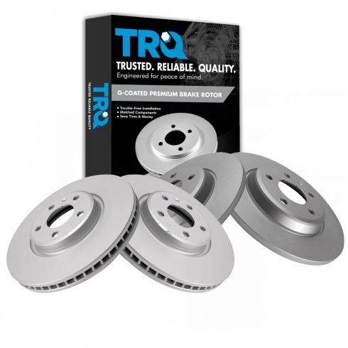 Audi Front & Rear 4 Piece Premium G-Coated Brake Rotor Set TRQ BRA24806