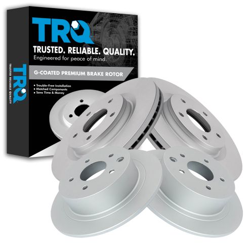 Nissan Juke Sentra Front & Rear 4 Piece Premium G-Coated Brake Rotor Set TRQ BRA24792