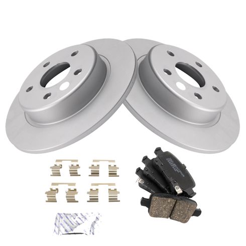 Chevrolet Rear Ceramic Premium G-Coated Brake Pad & Rotor Kit TRQ BKA24743