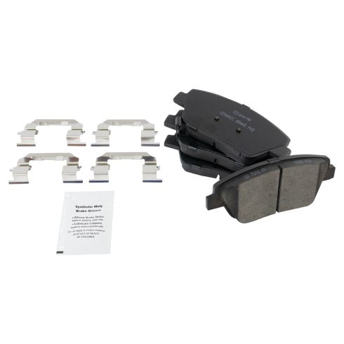 Hyundai Sonata Kia Optima Front Ceramic Brake Pad & Rotor Kit with Calipers TRQ BKA25070