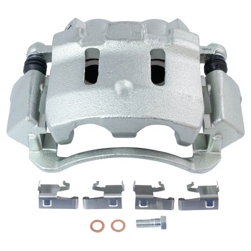 2000-02 Ford F350 Super Duty Truck Rear Wheel Drive with Twin I-Beam Front Suspension Front with Dual Rear Wheels (DRW) Ceramic Brake Pad & Rotor Kit with Calipers TRQ BKA25142 - Image 2