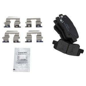 Hyundai Azera Sonata Kia Optima Rear Ceramic Brake Pad & Rotor Kit with Parking Shoes TRQ BKA27891