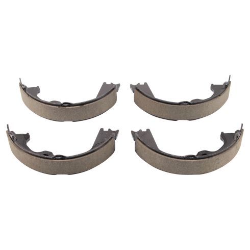 Ford F150 Rear Ceramic Premium G-Coated Brake Pad & Rotor Kit with Parking Shoes TRQ BKA28005