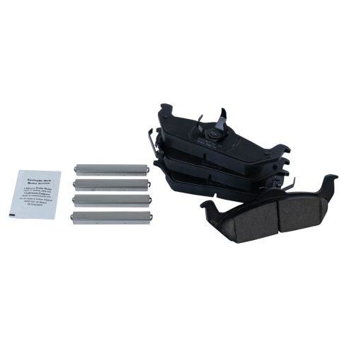 Ford F150 Rear Ceramic Brake Pad & Rotor Kit with Parking Shoes TRQ BKA28022