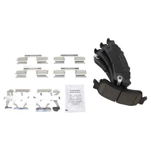 Chevrolet GMC Rear Ceramic Premium G-Coated Brake Pad & Rotor Kit with Parking Shoes TRQ BKA28030