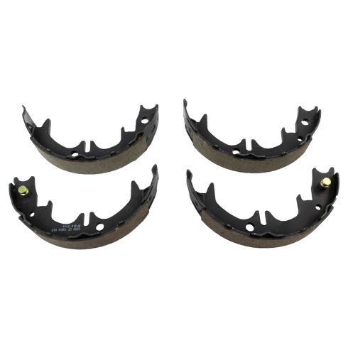 Toyota Camry Solara Rear Ceramic Brake Pad & Rotor Kit with Parking Shoes TRQ BKA28053