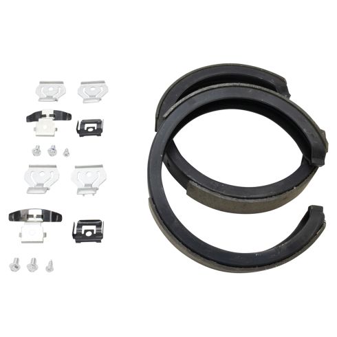 Chevrolet GMC Cadillac Rear Ceramic Premium G-Coated Brake Pad & Rotor Kit with Parking Shoes TRQ BKA28132
