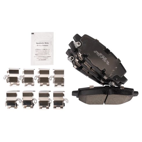 Jeep Wrangler Rear Ceramic Brake Pad & Rotor Kit with Parking Shoes TRQ BKA28134