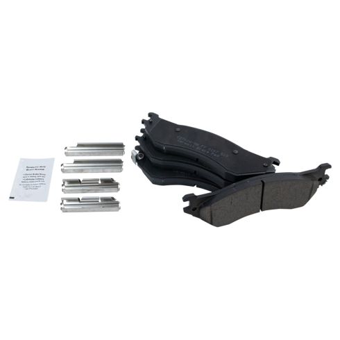 Dodge Ram 1500 2500 3500 Rear Ceramic Brake Pad & Rotor Kit with Parking Shoes TRQ BKA28140