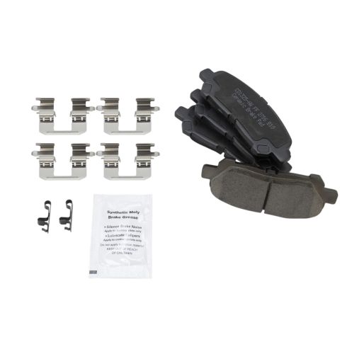 Toyota Highlander Rear Ceramic Premium G-Coated Brake Pad & Rotor Kit with Parking Shoes TRQ BKA28158