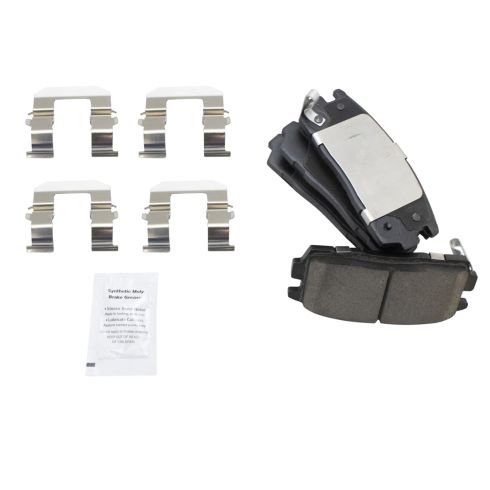 Chevrolet Saturn Suzuki Rear Ceramic Brake Pad & Rotor Kit with Parking Shoes TRQ BKA28170