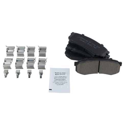 Toyota Lexus Rear Ceramic Brake Pad & Rotor Kit with Parking Shoes TRQ BKA28191