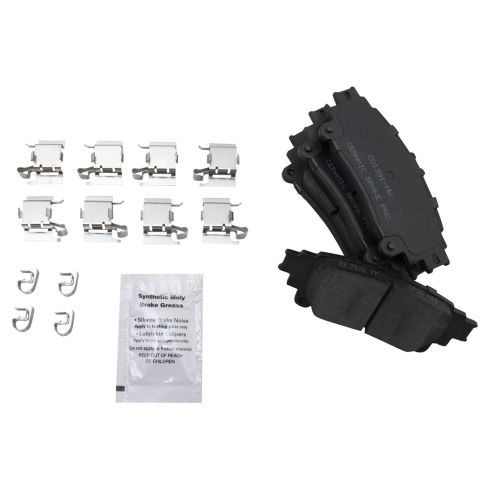 2014 Lexus IS250 F Sport Rear Ceramic Brake Pad & Rotor Kit with Parking Shoes TRQ BKA28198