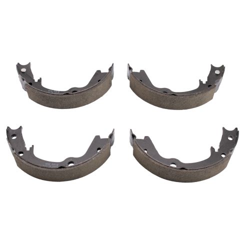 Hyundai Kia Rear Ceramic Brake Pad & Rotor Kit with Parking Shoes TRQ BKA28240