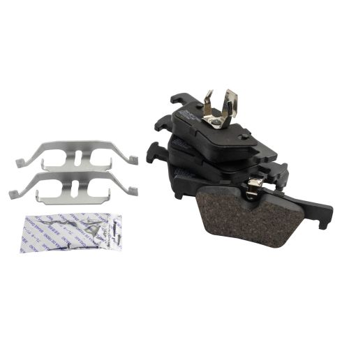 BMW Rear Ceramic Brake Pad & Rotor Kit with Parking Shoes TRQ BKA28289