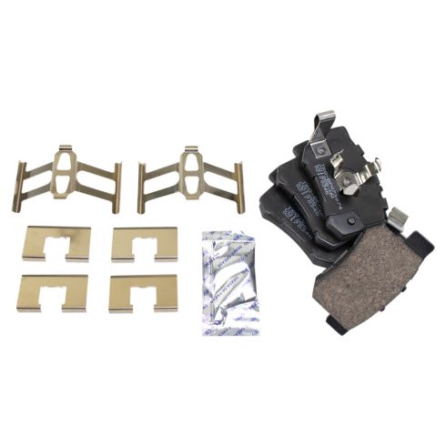 Honda Accord Crosstour Crosstour Rear Ceramic Brake Pad & Rotor Kit with Parking Shoes TRQ BKA28432