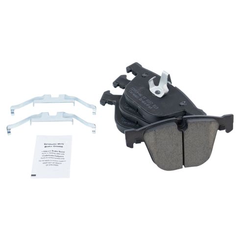 BMW 535i 545i 550i 645Ci 650i Rear Ceramic Brake Pad & Rotor Kit with Parking Shoes TRQ BKA28486