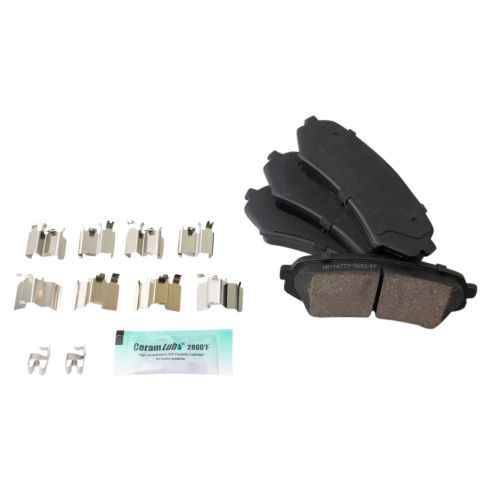 Toyota Land Cruiser Lexus LX470 Rear Ceramic Brake Pad & Rotor Kit with Parking Shoes TRQ BKA28500