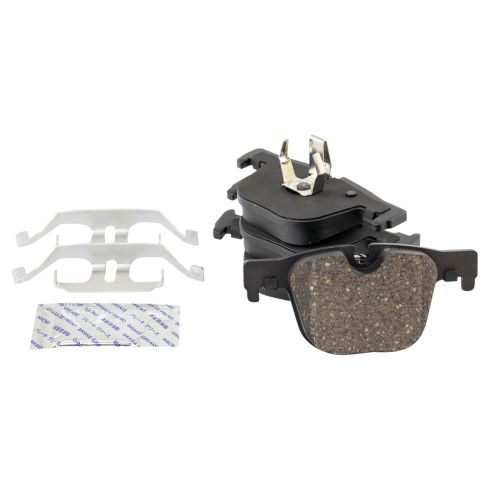 BMW 335i 335i xDrive Rear Ceramic Brake Pad & Rotor Kit with Parking Shoes TRQ BKA28519