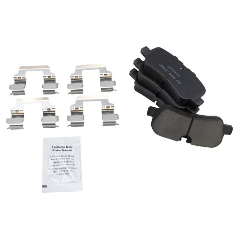 2006-09 Land Rover Range Rover Rear Ceramic Brake Pad & Rotor Kit with Parking Shoes TRQ BKA28528