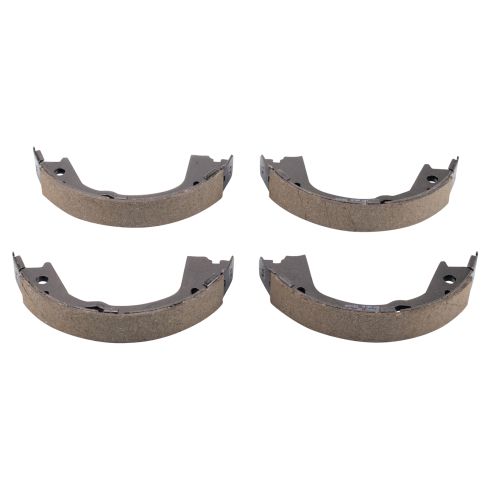 Kia Optima Rear Ceramic Brake Pad & Rotor Kit with Parking Shoes TRQ BKA28554