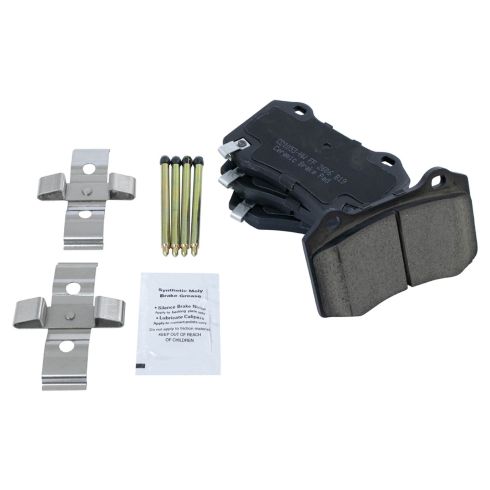 Jeep Grand Cherokee Dodge Durango Rear Ceramic Brake Pad & Rotor Kit with Parking Shoes TRQ BKA28604