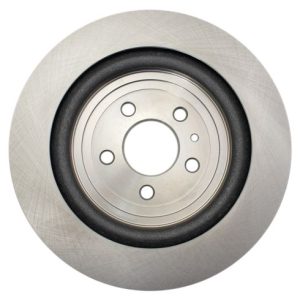 2013-14 Lincoln MKT Rear with 345mm Diameter Rear Rotors with Painted Calipers with Solid Rear Rotors Ceramic Brake Pad & Rotor Kit with Parking Shoes TRQ BKA28624