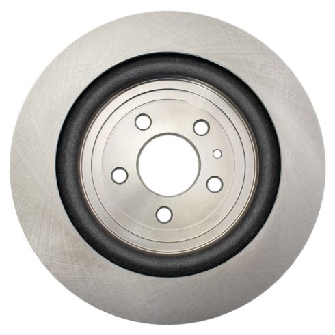 2013-14 Lincoln MKT Rear with 345mm Diameter Rear Rotors with Painted Calipers with Solid Rear Rotors Ceramic Brake Pad & Rotor Kit with Parking Shoes TRQ BKA28624