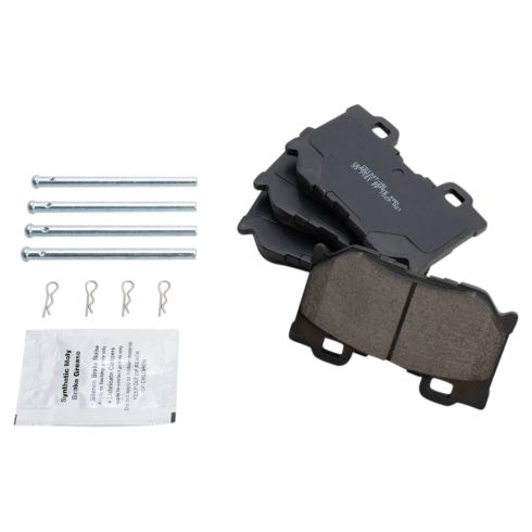 Nissan 370Z Rear Ceramic Brake Pad & Rotor Kit with Parking Shoes TRQ BKA28634