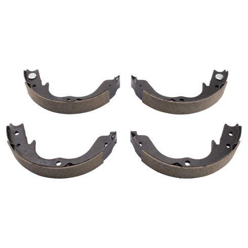 2014 Mitsubishi Lancer Ralliart Rear Ceramic Brake Pad & Rotor Kit with Parking Shoes TRQ BKA28874