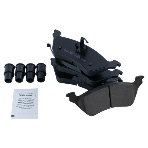 Dodge Chrysler Rear Ceramic Premium G-Coated Brake Pad & Rotor Kit TRQ BKA53959