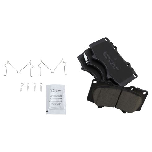 Toyota Sequoia Tundra Front Ceramic Premium G-Coated Brake Pad & Rotor Kit with Calipers & Hoses TRQ BKA29250