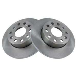 VW Jetta Rabbit Rear Ceramic Brake Pad & Rotor Kit with Calipers & Hoses TRQ BKA29542