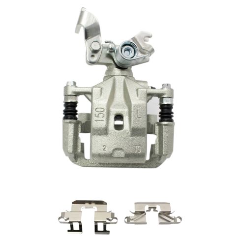 Ford Lincoln Mercury Rear Semi-Metallic Brake Pad & Rotor Kit with Calipers & Hoses TRQ BKA29555 - Image 4