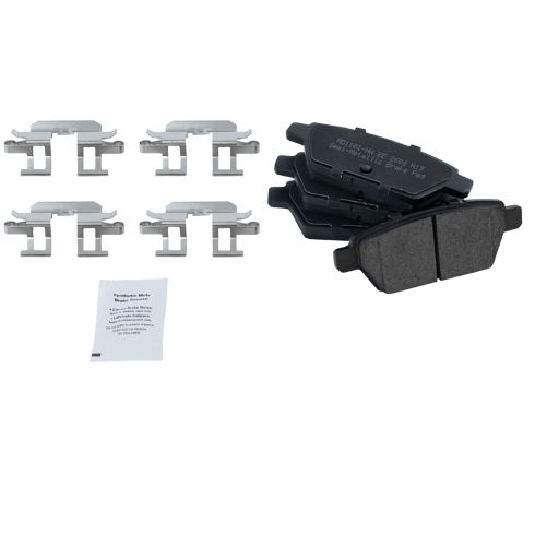 Ford Lincoln Mercury Rear Semi-Metallic Premium G-Coated Brake Pad & Rotor Kit with Calipers & Hoses TRQ BKA29557 - Image 2