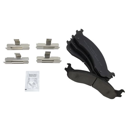 1997 Ford F250 Truck 4 Wheel Drive Over 8500LB GVW Front with 8 Lug Wheels Semi-Metallic Brake Pad & Rotor Kit with Calipers & Hoses TRQ BKA29621 - Image 2