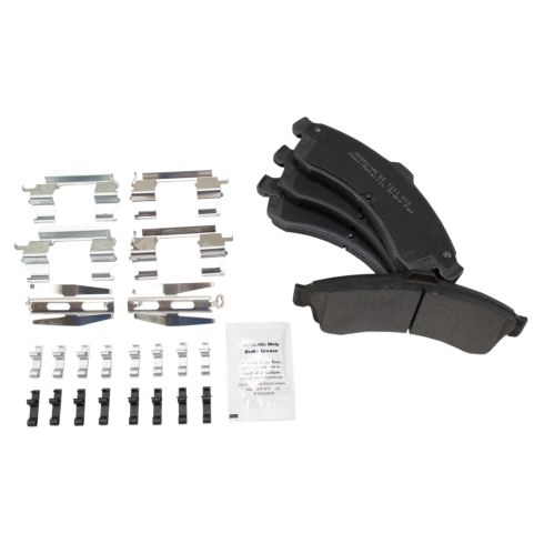 Chevrolet GMC Buick Olds Isuzu Front Semi-Metallic Brake Pad & Rotor Kit with Calipers & Hoses TRQ BKA29721 - Image 2