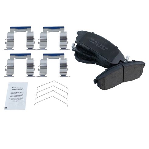 Nissan Sentra Front Ceramic Brake Pad & Rotor Kit with Calipers & Hoses TRQ BKA29905